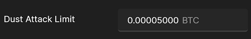 Dust attack limit