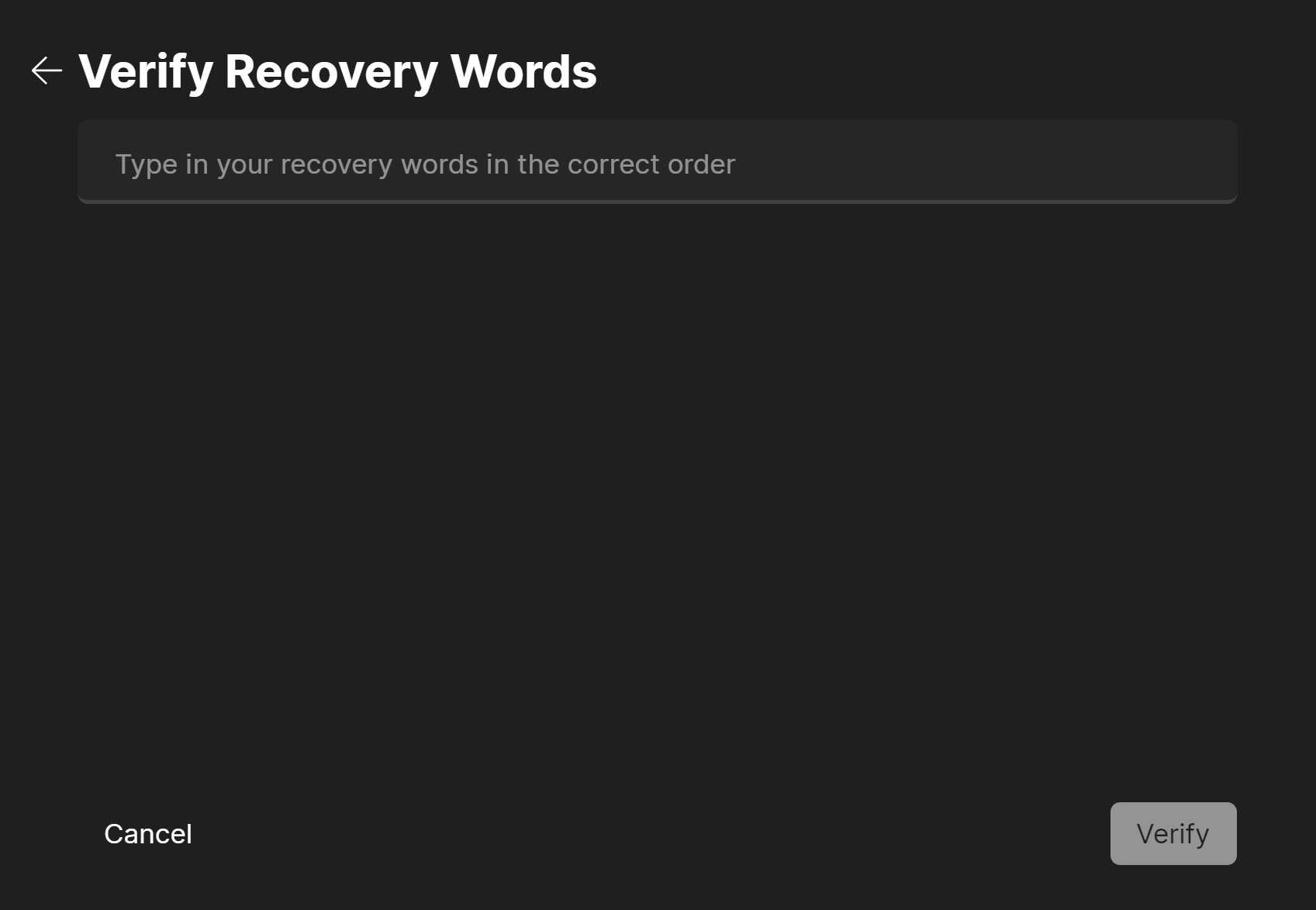 Wasabi Wallet Verify Recovery Words